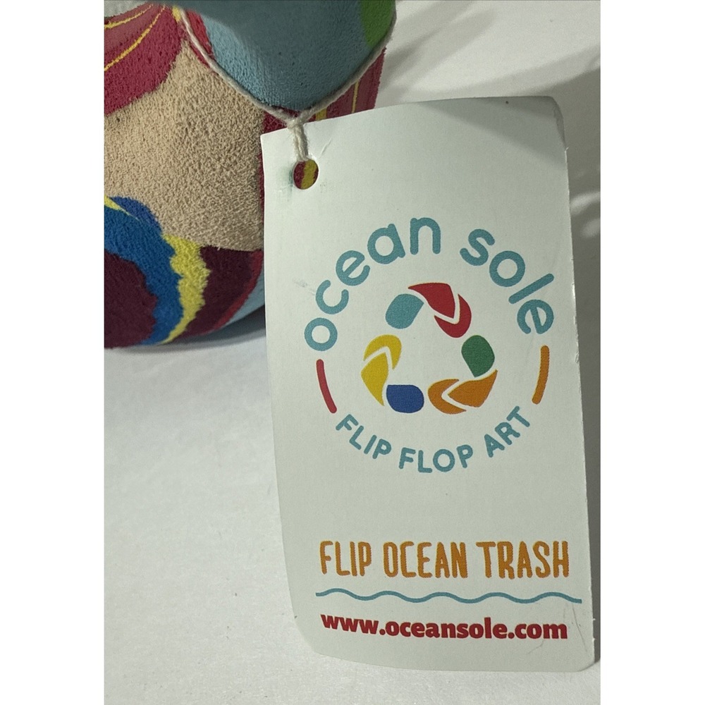 Ocean Sole Dolphin 11.5" Flip Flop Art Recycled Fish Art Sculpture Ocean Trash - Picture 2 of 13